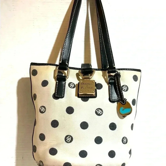 Dooney bourke DB signature print canvas shoulder handbag - Picture 7 of 11